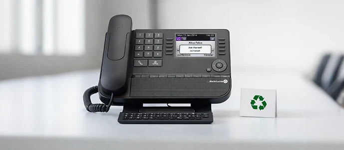 Téléphone filaire éco-recyclé pour installation téléphonique professionnelle en entreprise