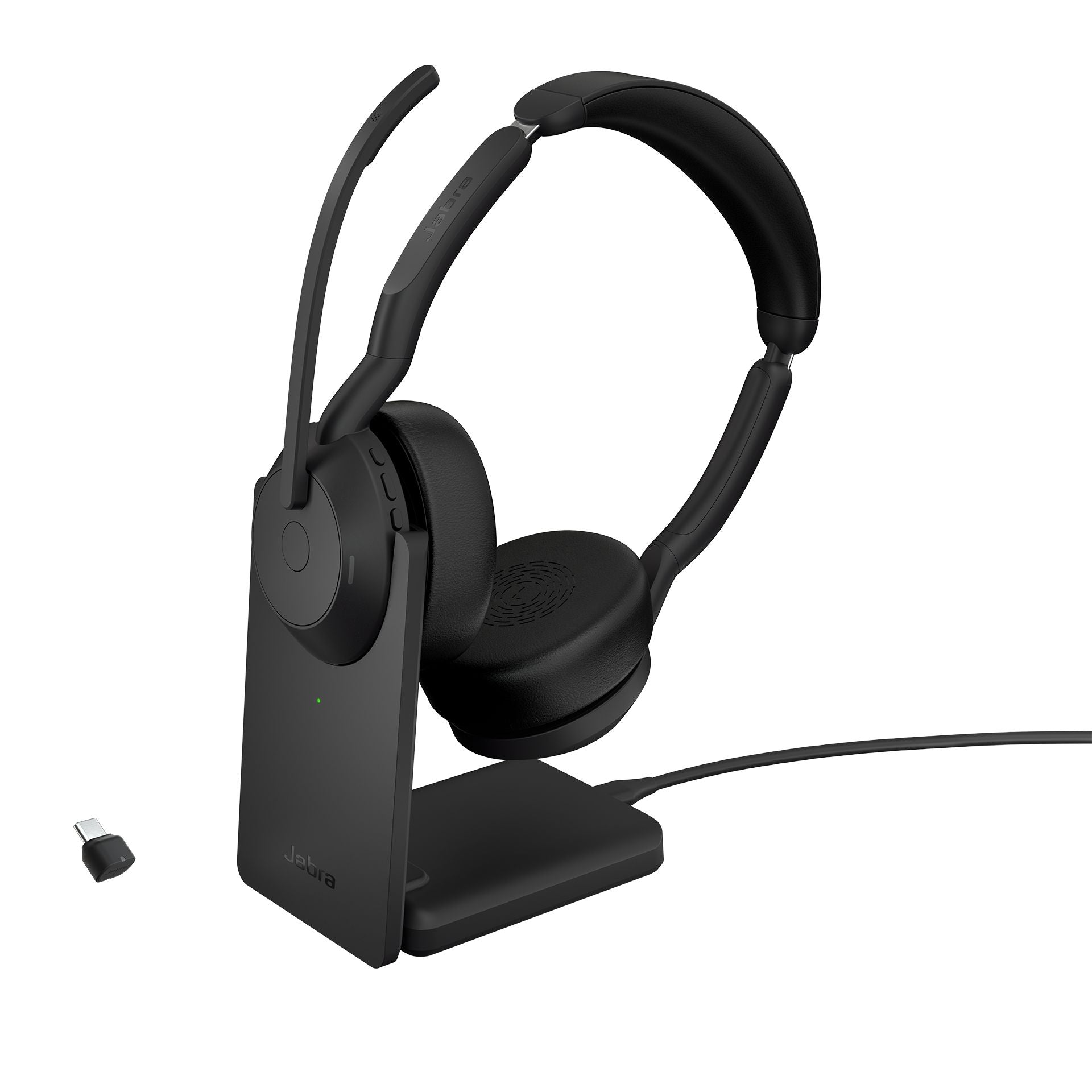Jabra Evolve2 55 - Casque sans fil stéréo avec dongle USB-C et base chargeur - 25599-989-889