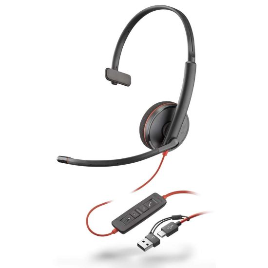 Poly Blackwire 3210 - Casque mono USB-C/USB-A filaire - 8X214AA - 8X214AA