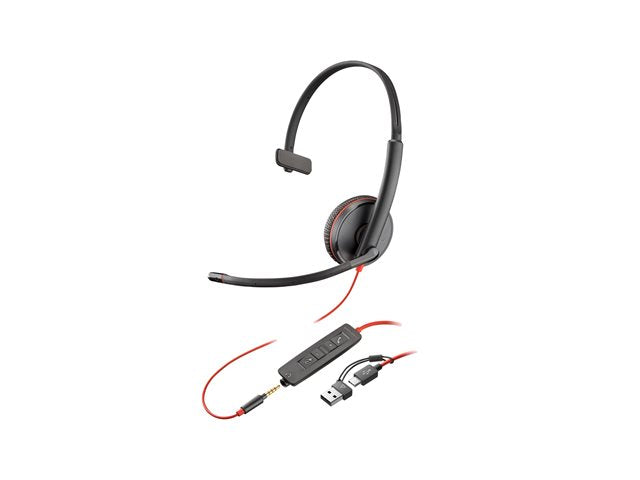 Poly Blackwire 3215 - Casque mono USB-C jack 3,5mm - 8X227AA - 8X227AA