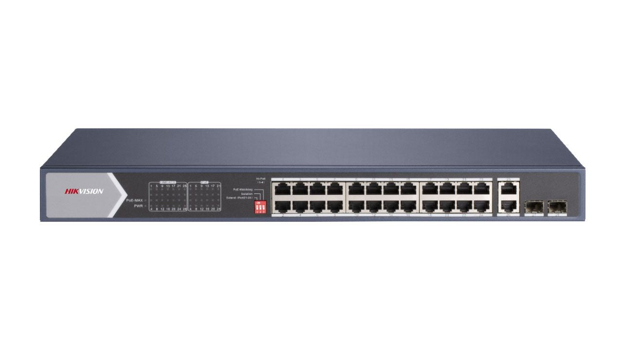 Switch L2 Hikvision 28 Ports Gigabit Hi-PoE 370W