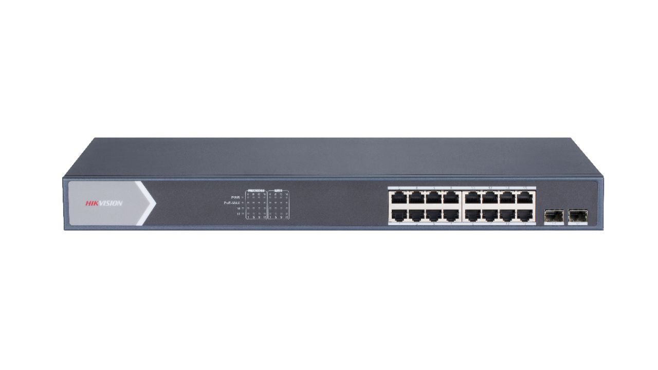 Switch L2 16 Ports PoE 225W + 2 Combos Giga Hikvision DS-3E1518P-SI