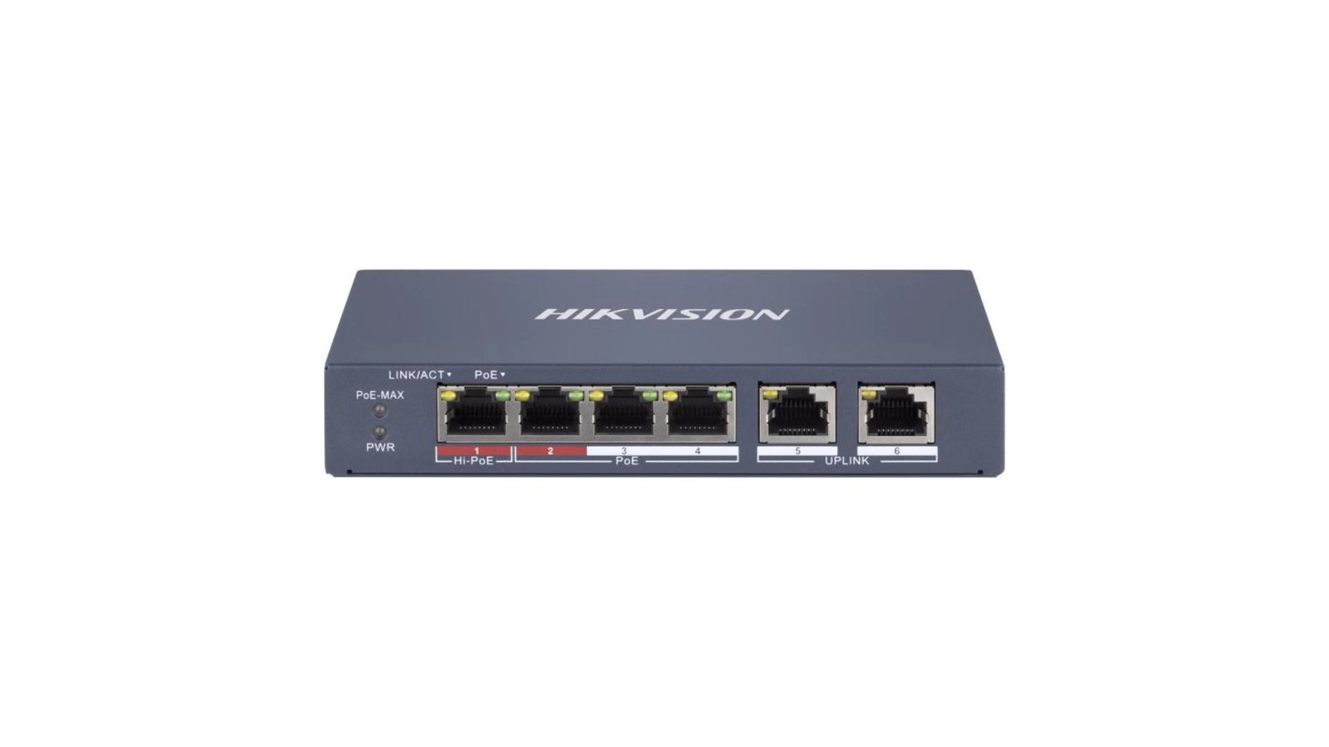 Switch L2 4 Ports POE 60W + 2 Ports RJ45 Hikvision DS-3E1106HP-EI