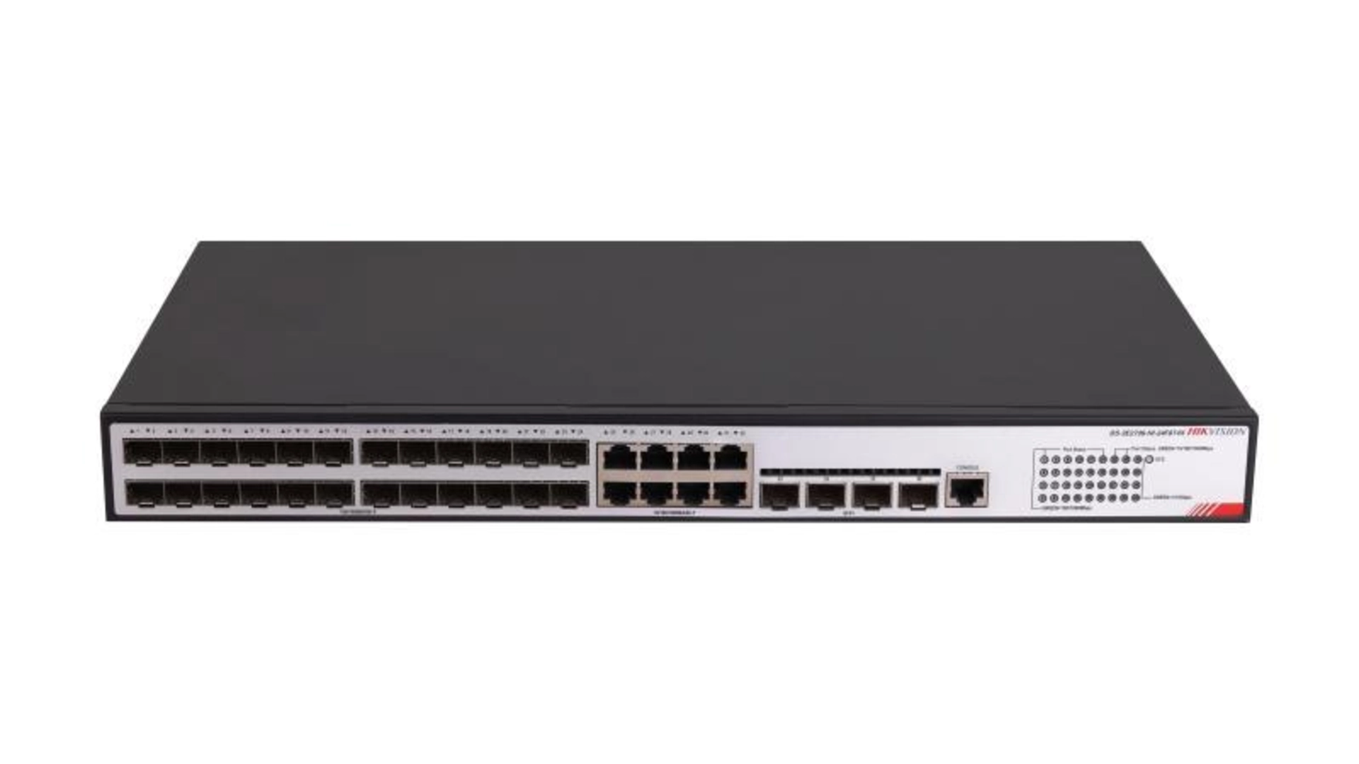 Switch L2+ Hikvision 24 Gigabit SFP, 8 RJ45, 4 x 10G SFP
