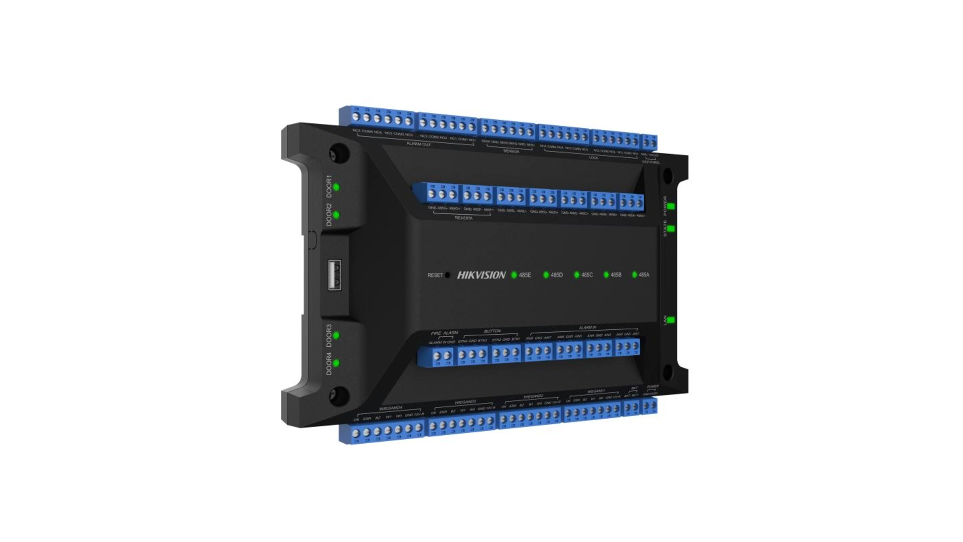 Contrôleur d'Accès 4 Portes Hikvision DS-K2704X(P) - 8 RS-485 ou 4 Wiegand IP
