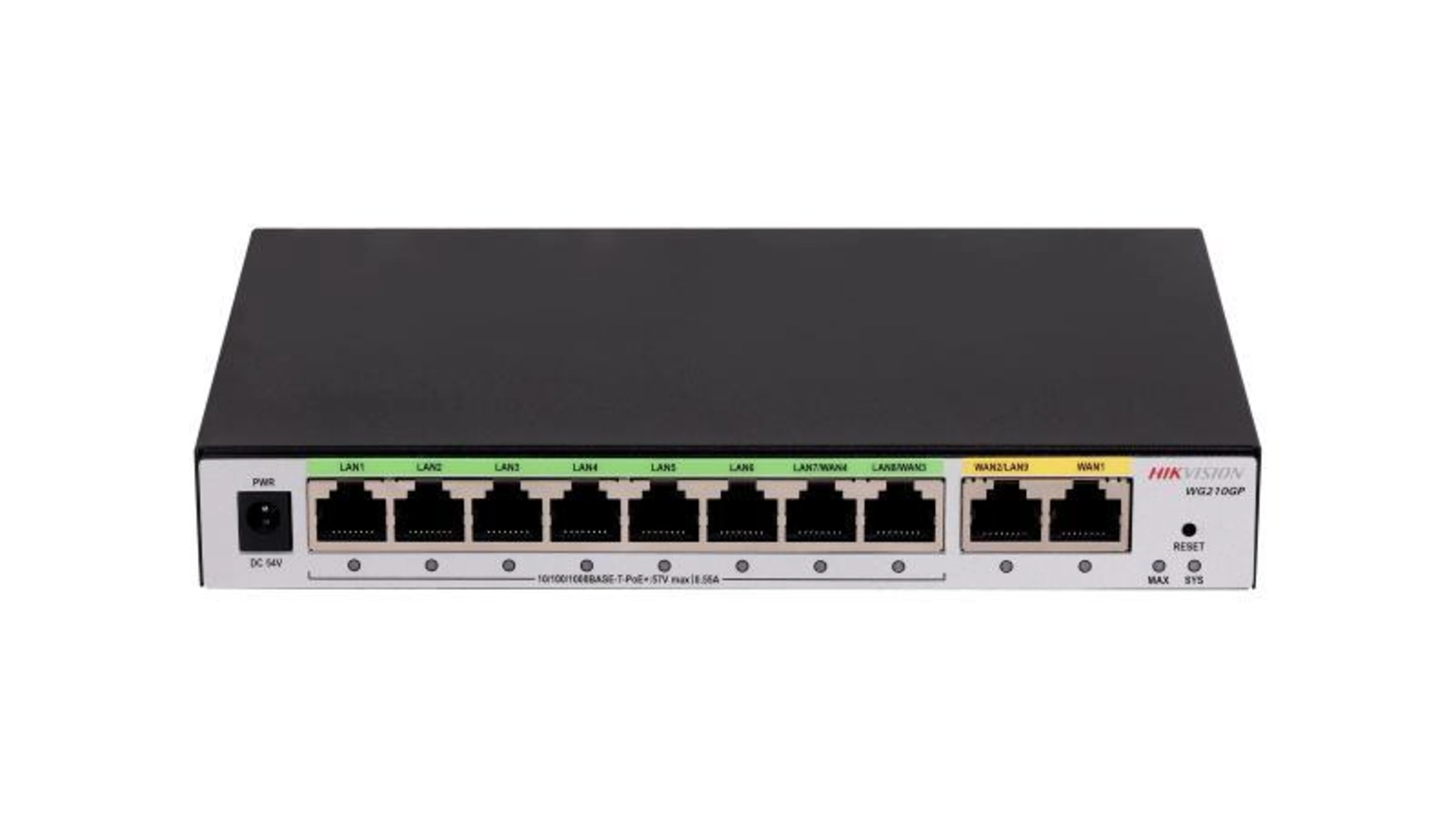 Routeur Hikvision 10 Ports Gigabit PoE - 2 WAN / 8 LAN - 200 Utilisateurs