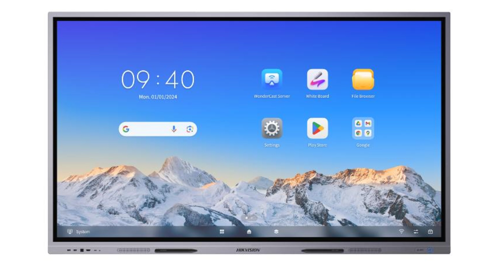 Écran Interactif 65" 4K UHD 45 Points Android 13 - Hikvision DS-D5C65RB/A