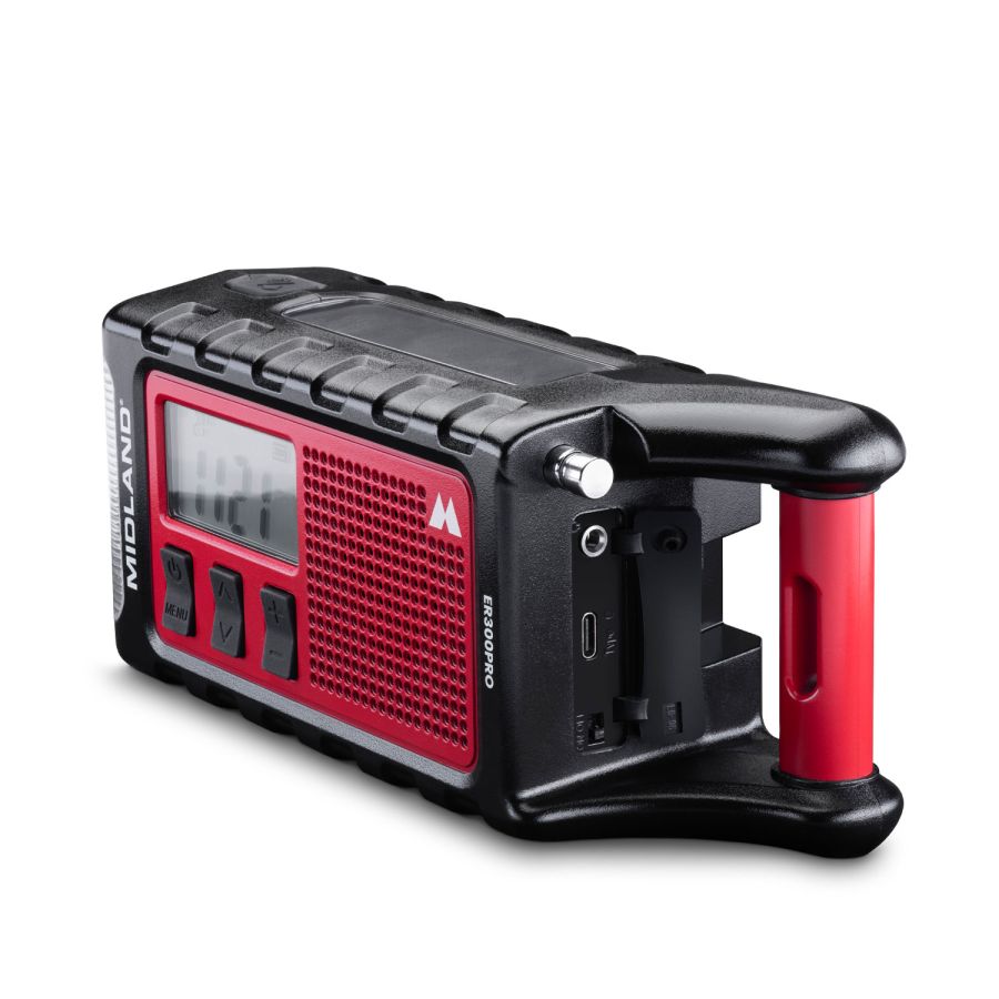 Midland ER300 PRO – Radio d'urgence Bluetooth 10 000 mAh solaire et dynamo – C1663