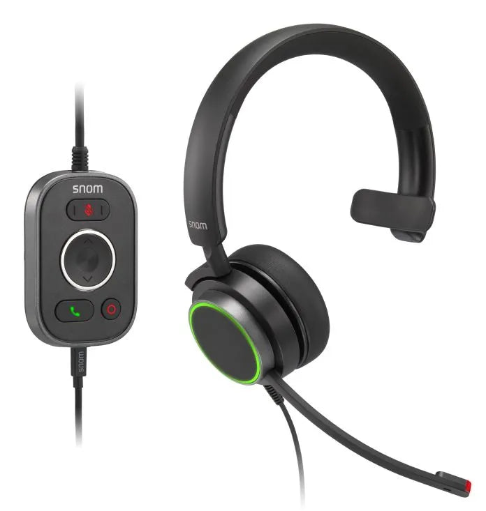 Snom A330M - Casque téléphonique mono USB filaire avec télécommande