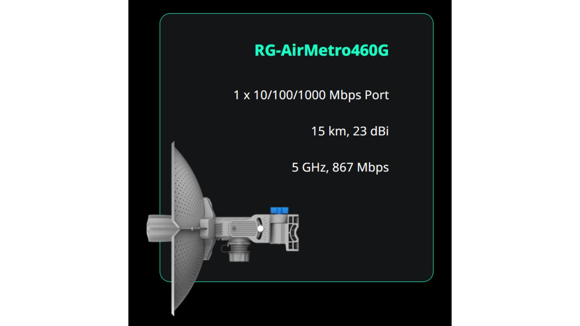 Reyee AIRMETRO460G - Pont WiFi 5GHz 867 Mbps IP65 PoE 15km