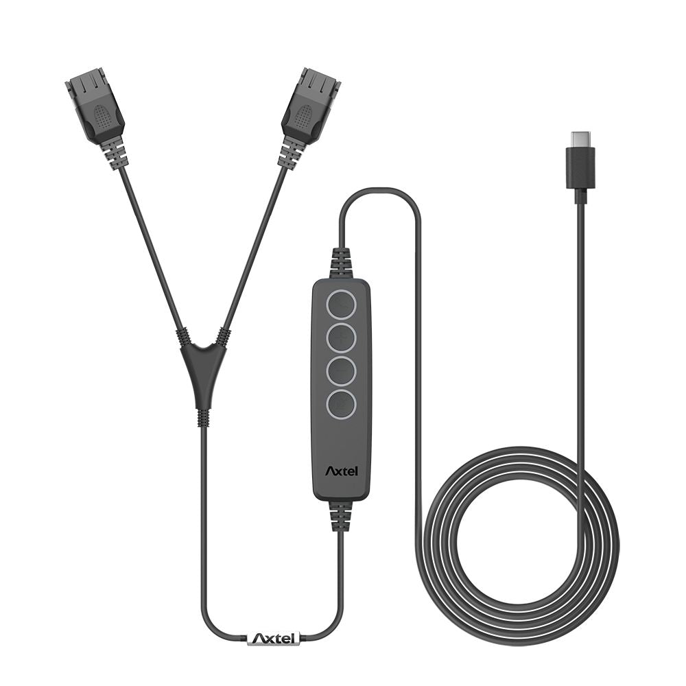 Axtel - Cordon formation Y USB-C avec sourdine - AXC-USB-YC