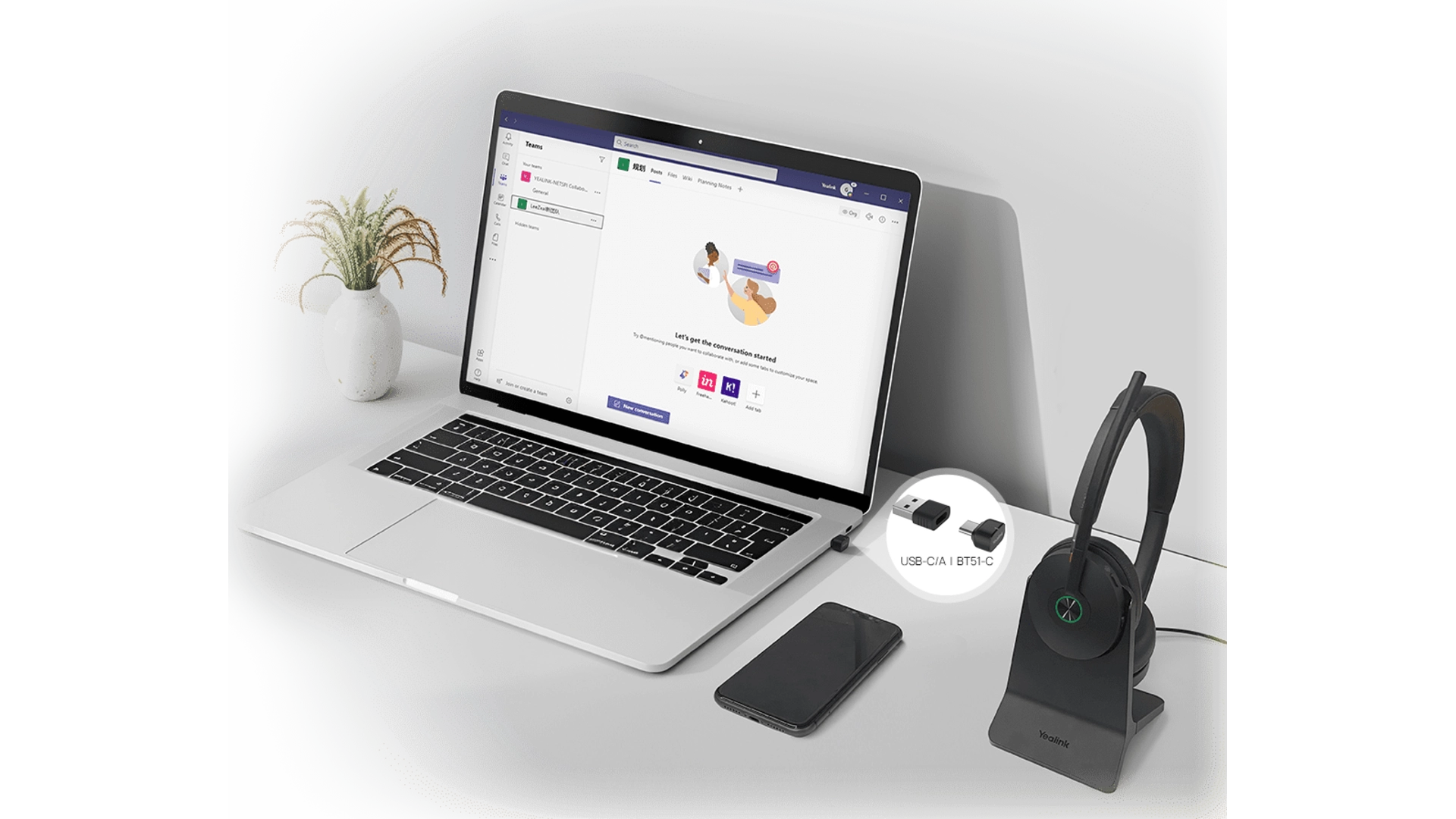 Yealink BH74S - Casque BLUETOOTH teams/uc usb-c/a, noir anc 4 mic