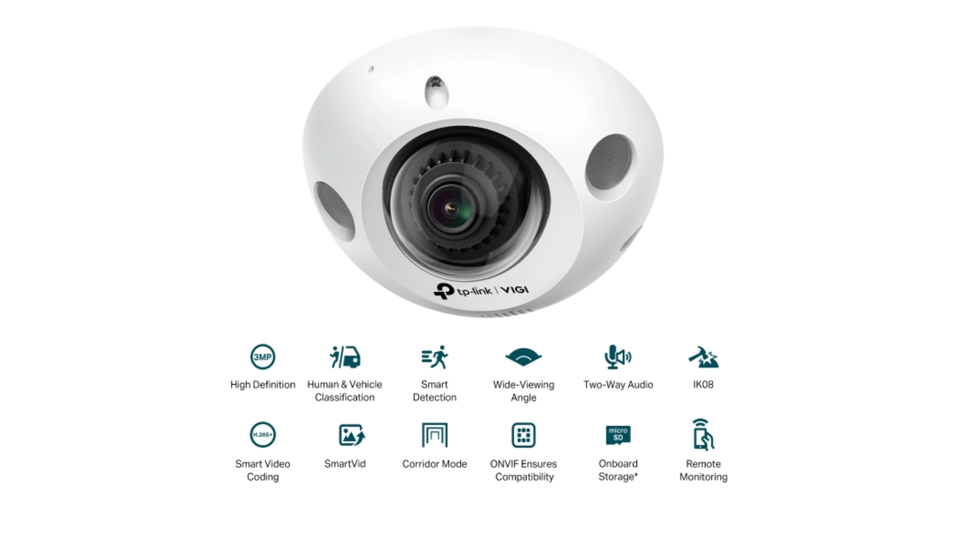 TP-Link C230IMINI - Caméra Dôme 3MP extérieure IR IA Audio