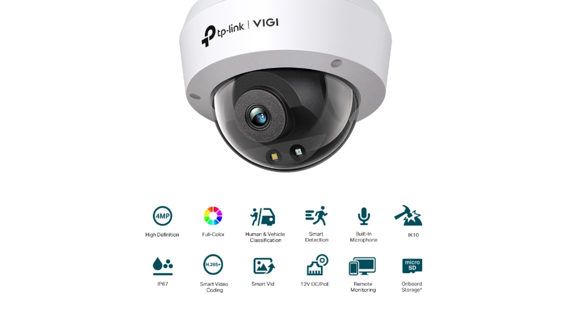 TP-Link VIGI C240-4MM - Caméra Dôme 4MP Full Color extérieure IK10