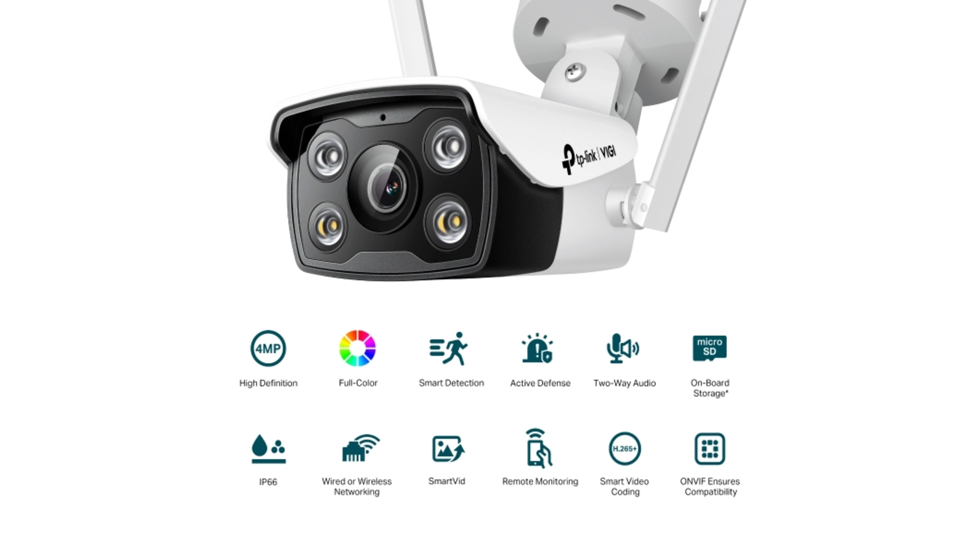 TP-Link C340-W-4MM - Caméra Bullet WiFi 4MP extérieure IR full color