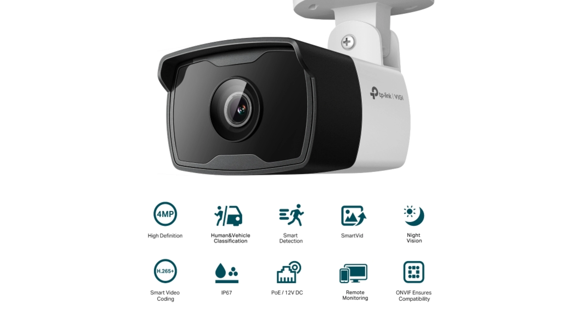 TP-Link C340I - Caméra Bullet 4MP extérieure IR IP67 WDR 3D DNR IA