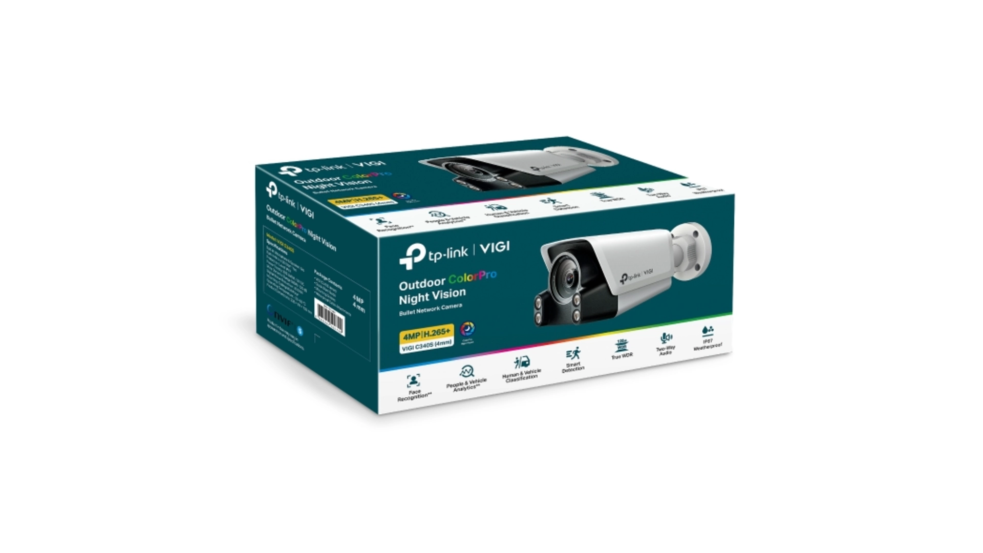 TP-Link C340S-4MM - Caméra Bullet 4MP extérieure IR IA WDR