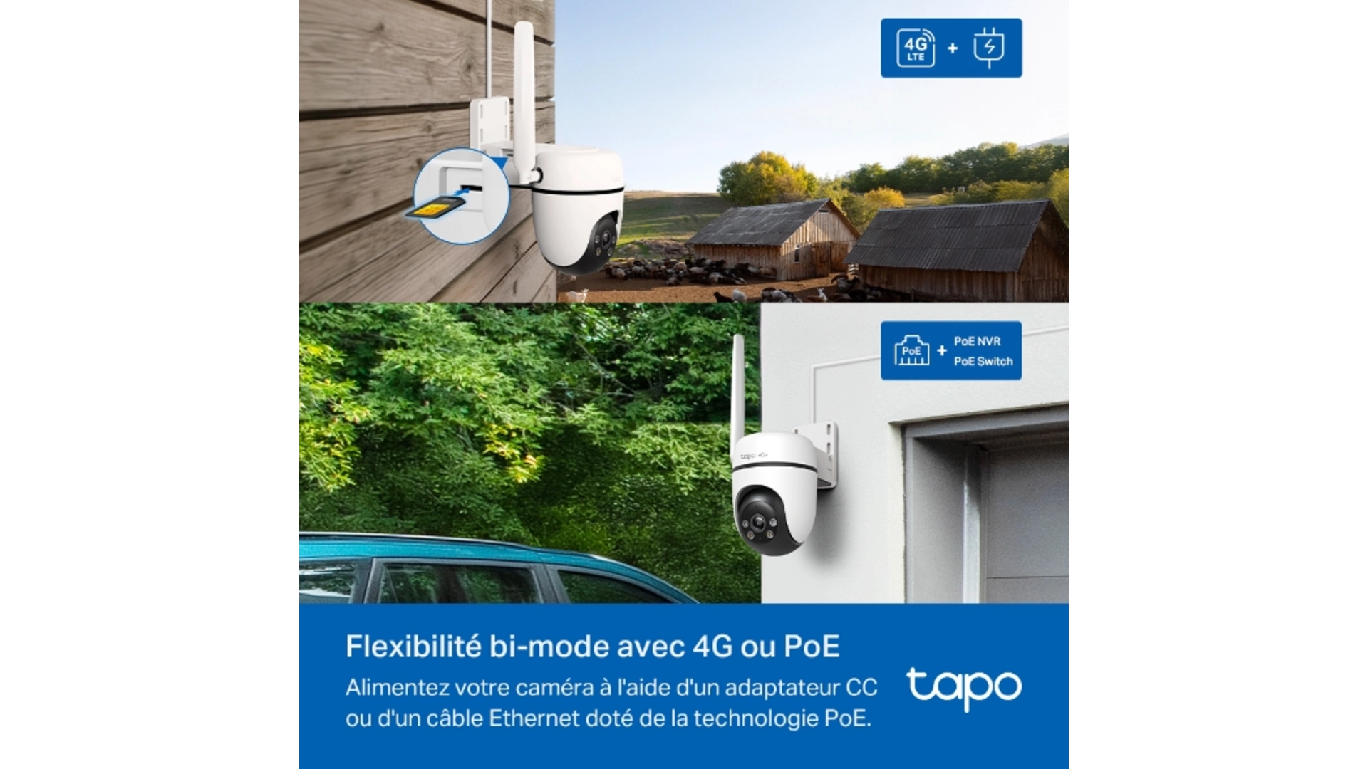 TP-Link C501GW - Caméra Pan/Tilt 2MP 4G extérieure IP66 PoE IA