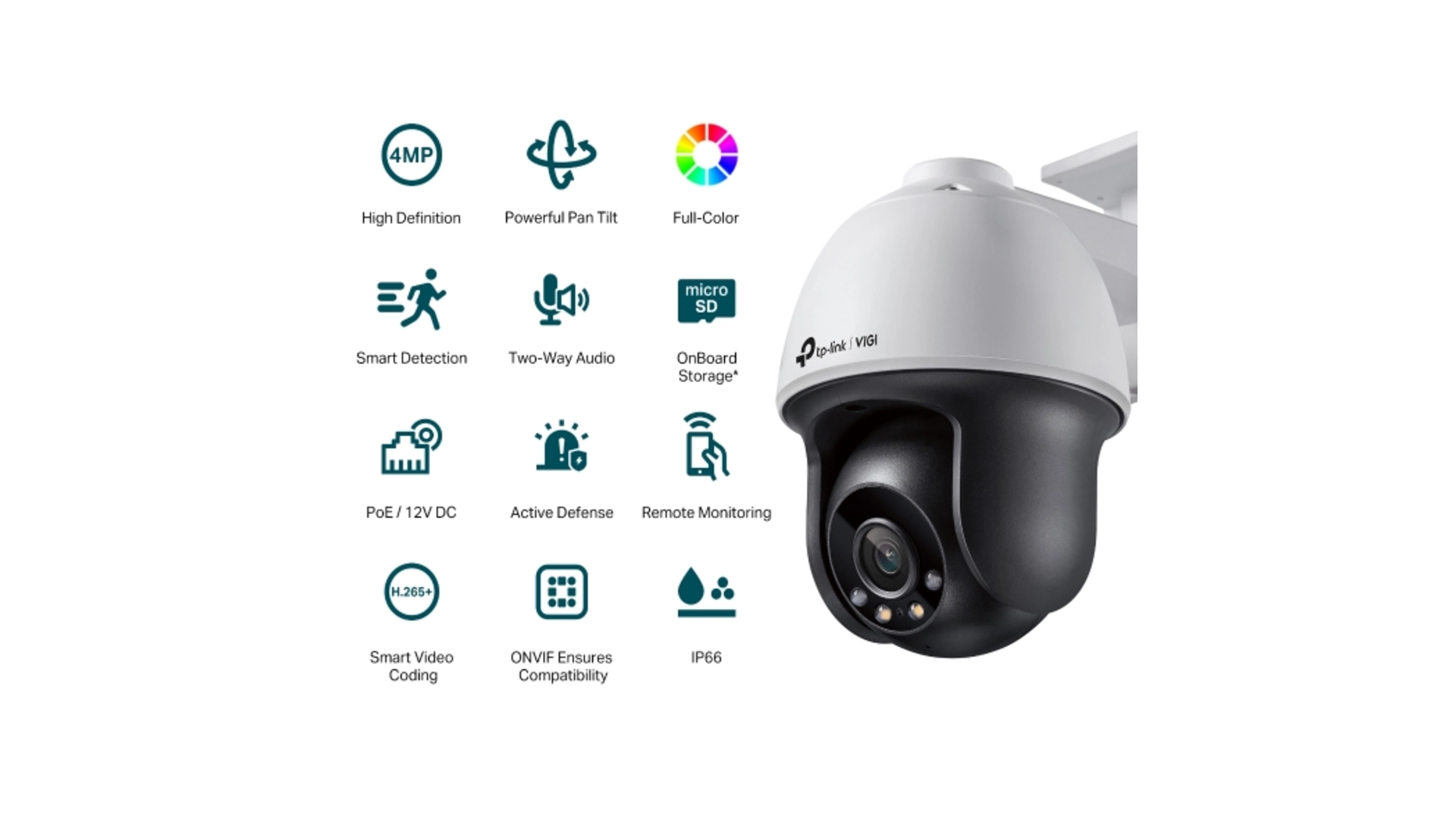 TP-Link C540-4MM - Caméra Pan/Tilt 4MP IR Full Color IP66 avec IA et Audio