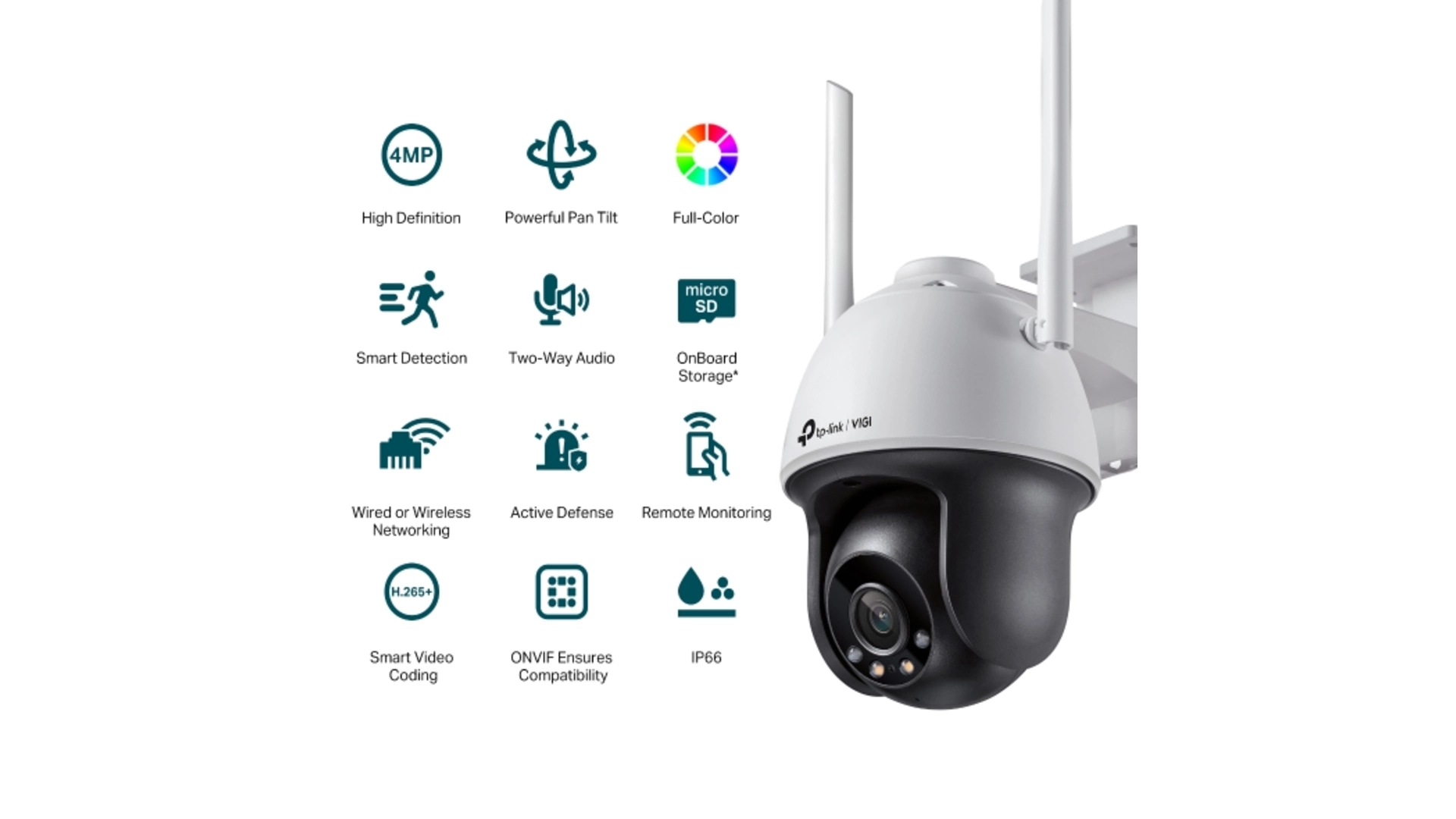 TP-Link C540-W-4MM - Caméra WiFi pan/tilt 4MP full color IP66