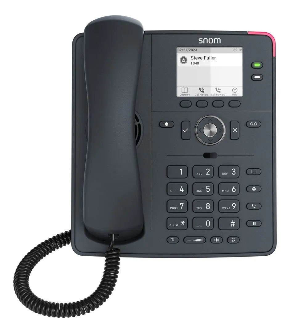 Snom D150 - Téléphone IP filaire 2 comptes SIP, PoE, écran et 4 touches programmables