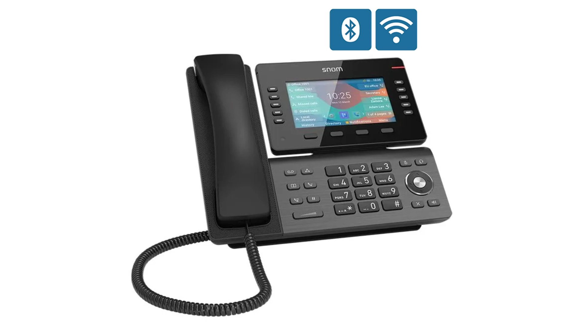 Snom D865 - Téléphone IP 12 comptes SIP, écran couleur 5'', PoE, WiFi et 10 touches programmables