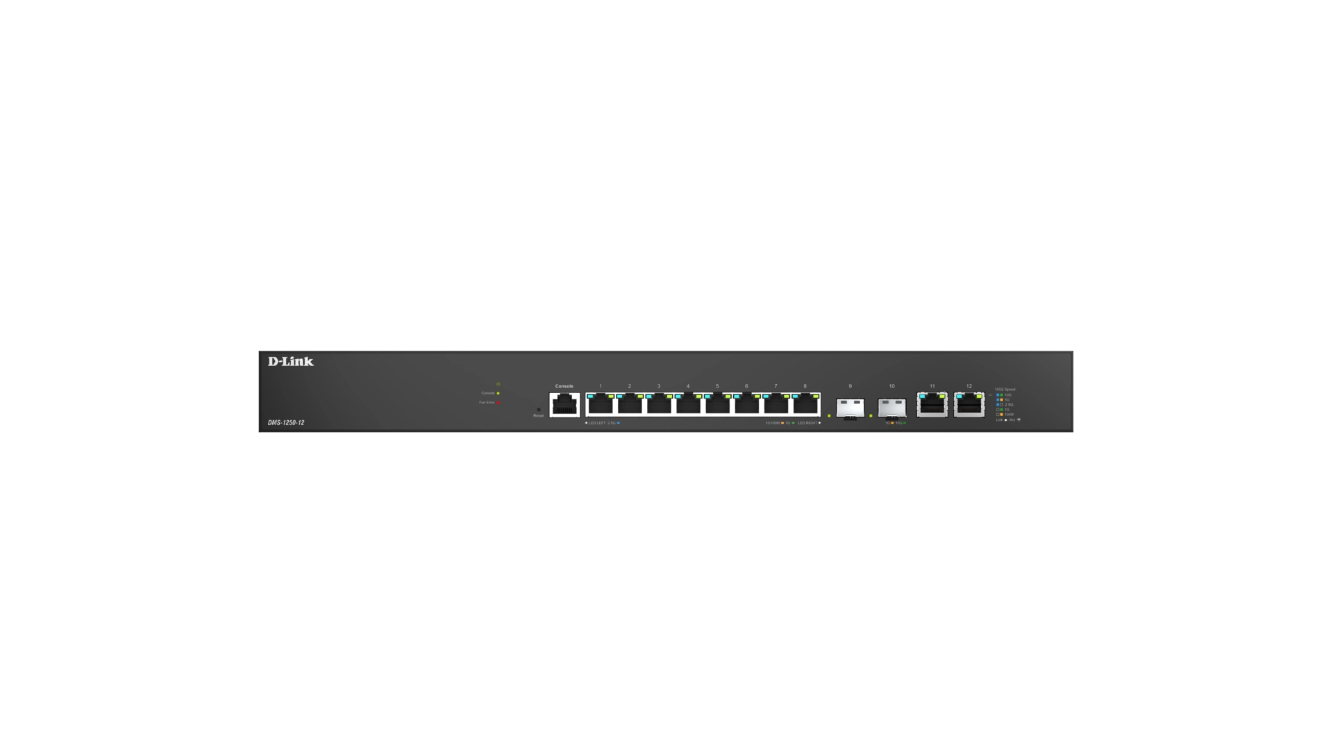 D-Link DMS-1250-12/E - Switch L2+ manageable 8 ports 2,5 GbE + 2 ports 10 GbE SFP+