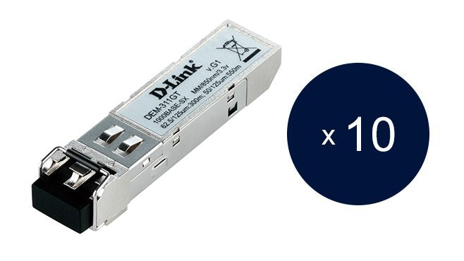 D-Link DEM-311GT - Transceiver fibre optique multimode LC 1 GB 550m (pack de 10)