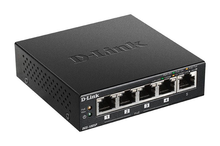 D-Link DGS-1005P/E - Switch 5 ports Gigabit avec 4 ports PoE 60W
