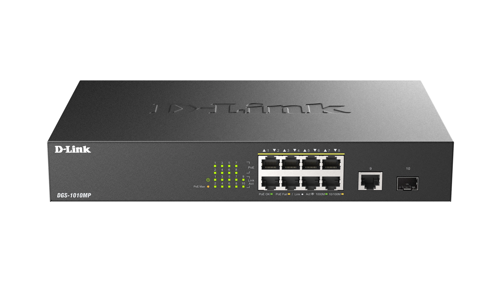 D-Link DGS-1010MP/E - Switch 8 ports Gigabit PoE+ budget 125 W avec 1 port SFP