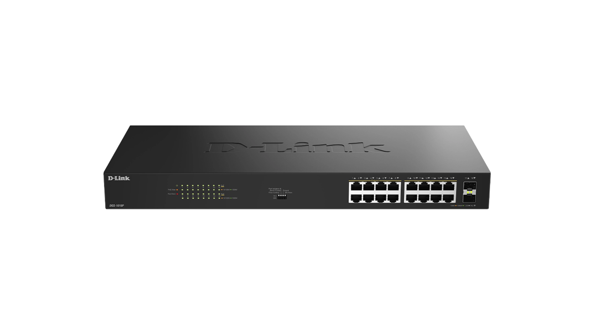 D-Link DGS-1018P/E - Switch 16 ports Gigabit PoE+ 240W avec 2 SFP