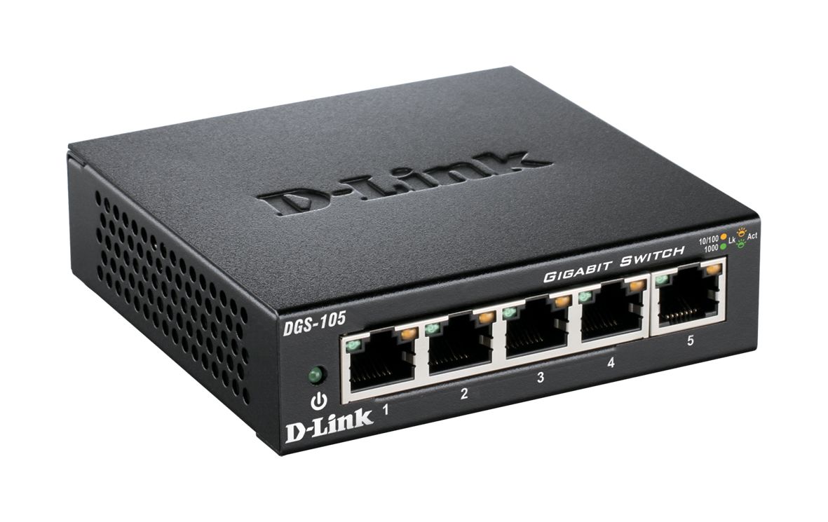 D-Link DGS-105/E - Switch métallique 5 ports 10/100/1000 Mbps