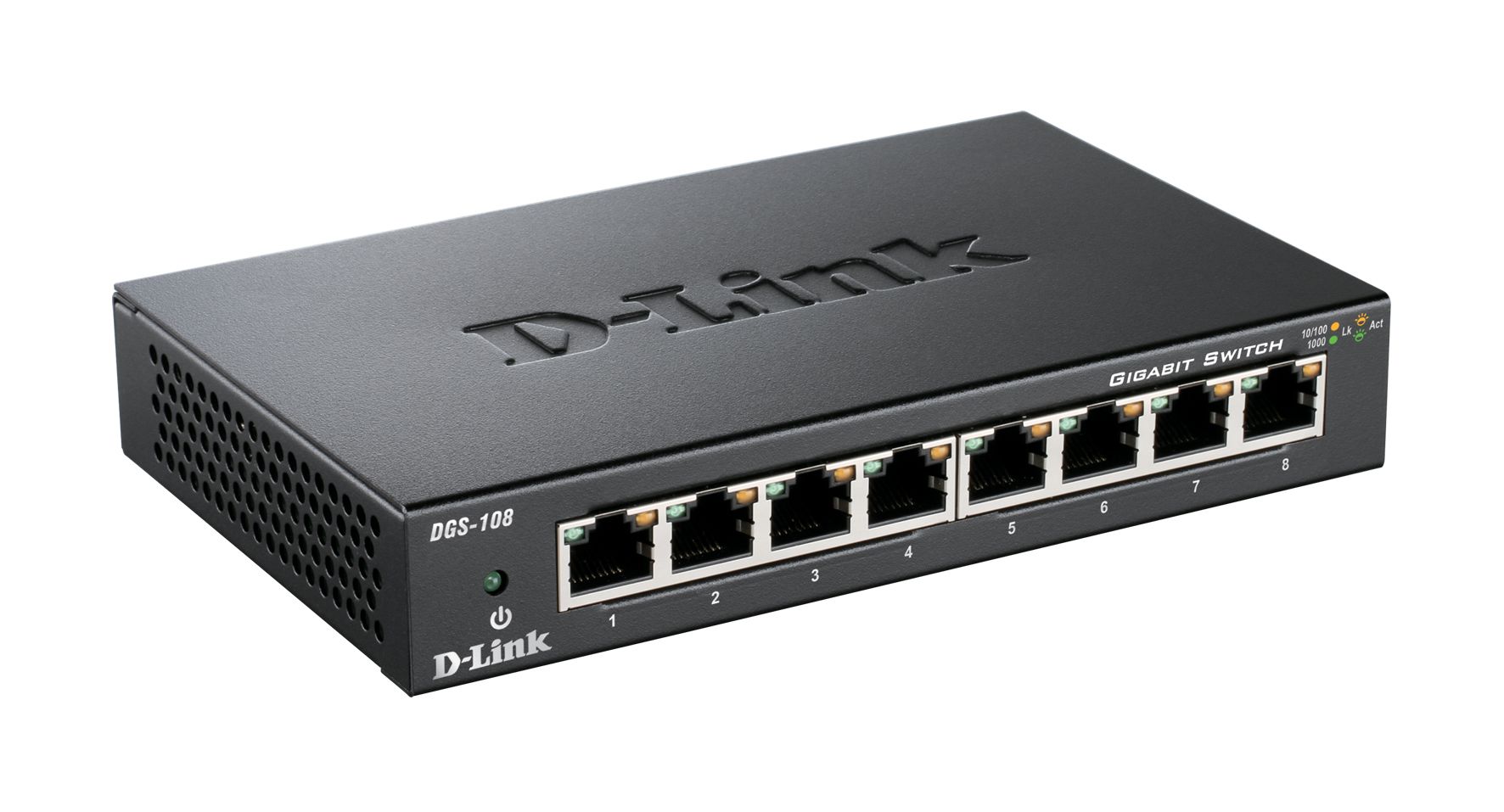 D-Link DGS-108 - Switch métallique 8 ports Gigabit 10/100/1000