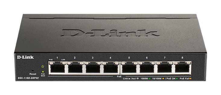 D-Link DGS-1100-08PV2/E - Switch PoE Giga 8 ports manageable L2 64W