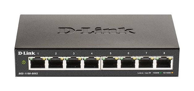 D-Link DGS-1100-08V2/E - Switch Gigabit manageable 8 ports L2 fanless