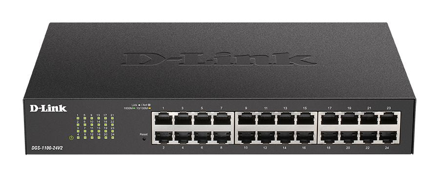D-Link DGS-1100-24V2/E - Switch 24 ports Gigabit manageable L2 Smart, sans ventilateur