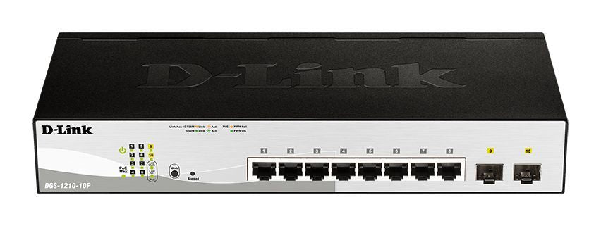 D-Link DGS-1210-10P/E - Switch managé L2 10 ports Gigabit PoE + 2 SFP