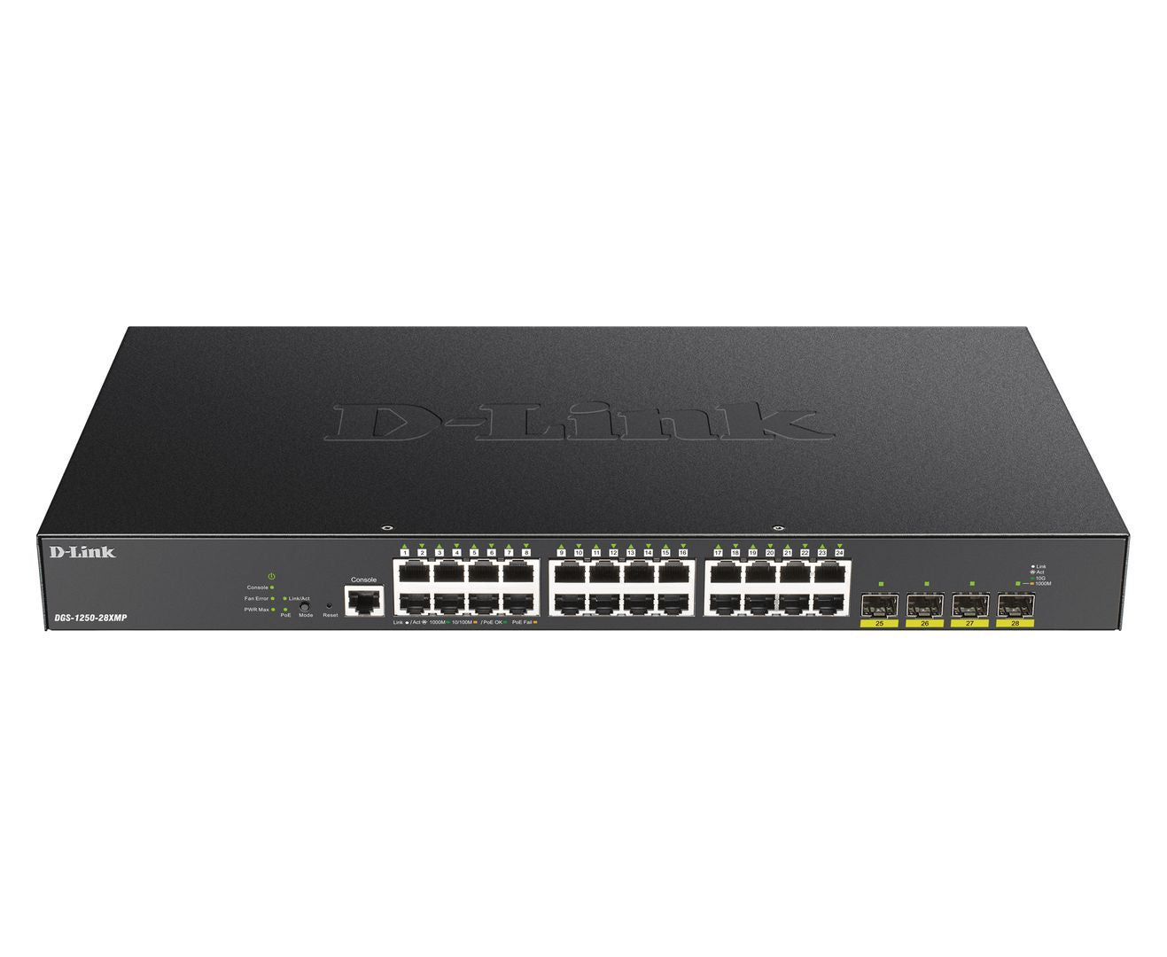 D-Link DGS-1250-28XMP/E - Switch manageable 24 ports Gigabit PoE + 4 SFP+ 10G, 370W