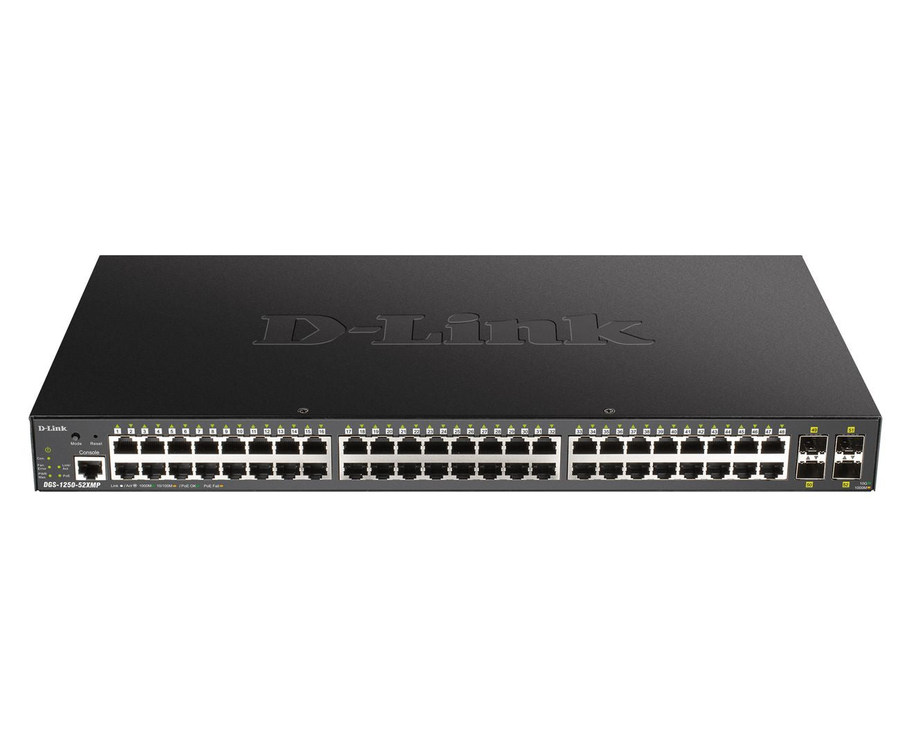 D-Link DGS-1250-52XMP/E - Switch managé L2 48 ports Gigabit PoE + 4 SFP+ 10G, 370W