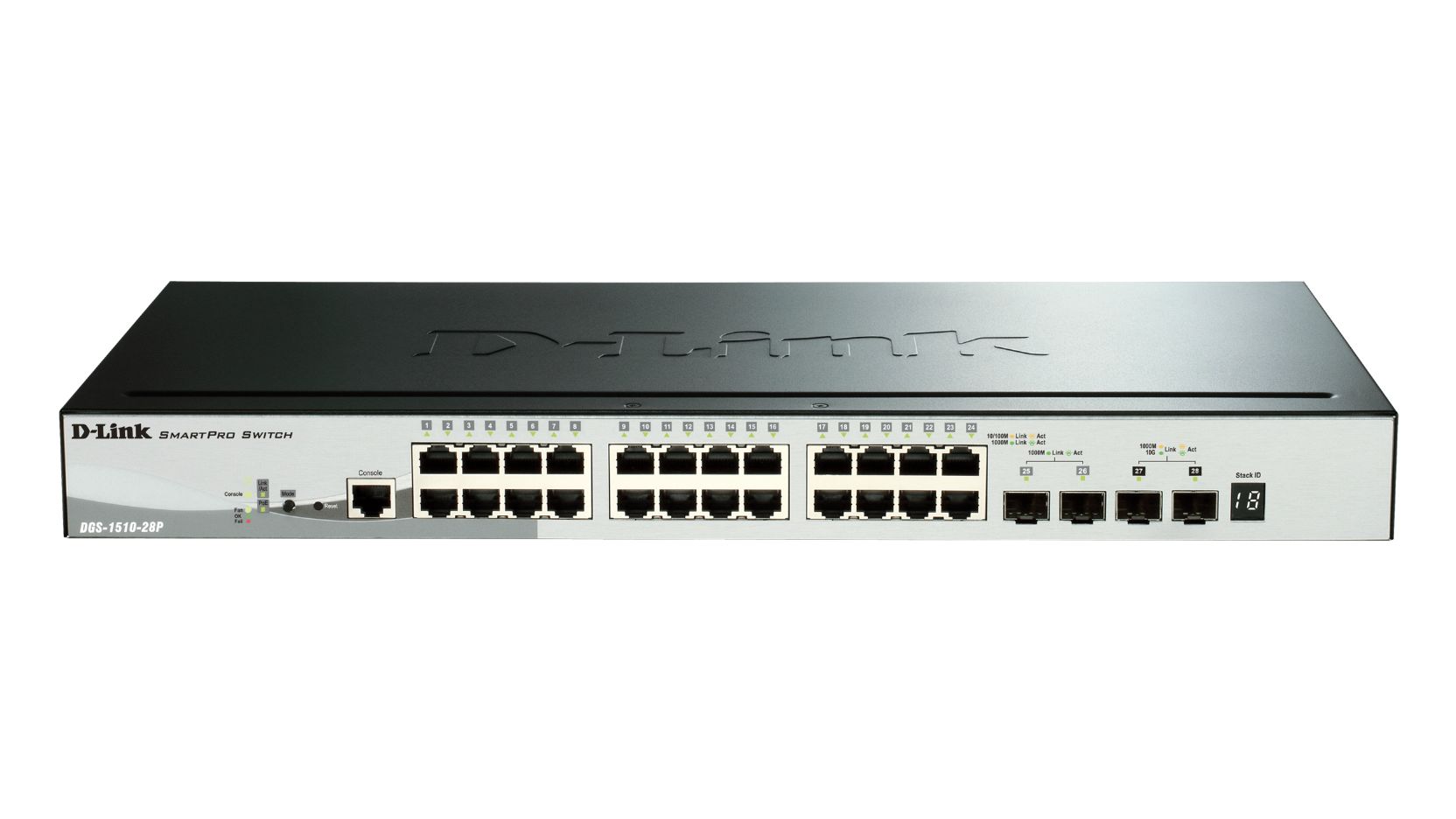 D-Link DGS-1510-28P/E - Switch 24 ports Gigabit PoE+ avec 2 SFP et 2 SFP+ manageable L2/L2+
