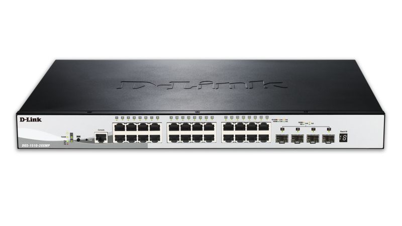 D-Link DGS-1510-28XMP/E - Switch 24 ports Gigabit + 4 SFP+ manageable L2/L2+ PoE 370W