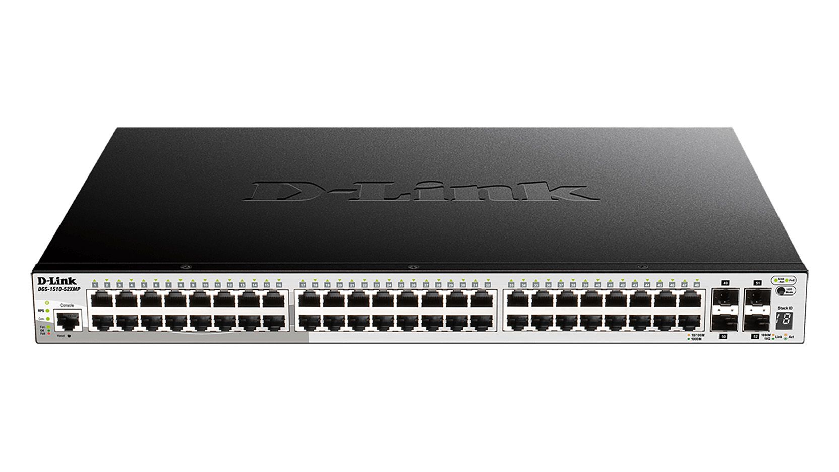 D-Link DGS-1510-52XMP/E - Switch 48 ports PoE+ 370W + 4 SFP+ Niveau 2+
