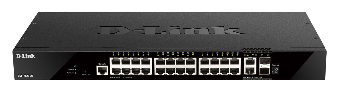 D-Link DGS-1520-28/E - Switch L3 manageable 24 ports Gigabit + 2x10Gbe + SFP+ stackable