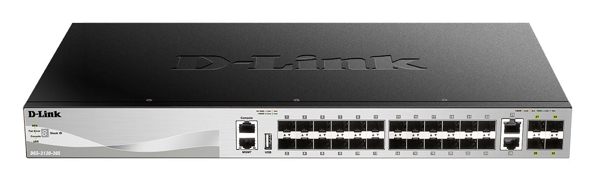 D-Link DGS-3130-30S/E - Switch L3 manageable 24 ports SFP + 2x10GbE SFP+