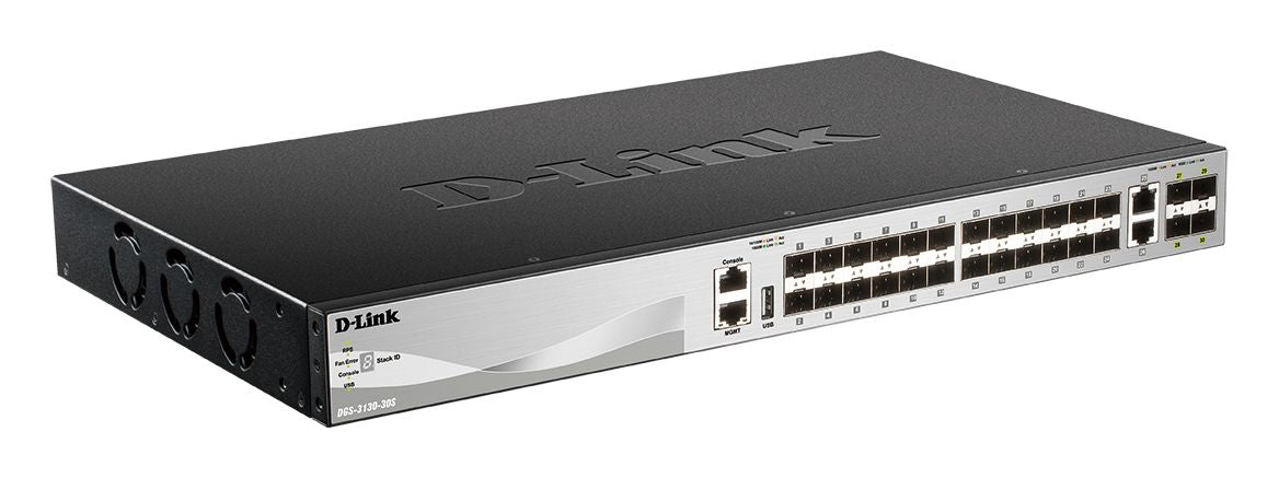 D-Link DGS-3130-30S/E - Switch L3 manageable 24 ports SFP + 2x10GbE SFP+