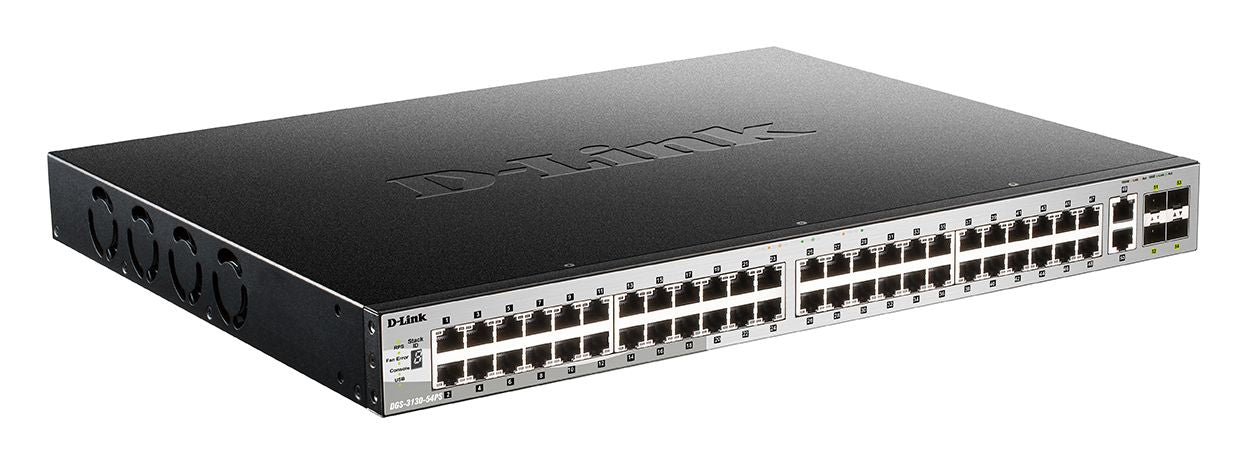 D-Link DGS-3130-54PS/E - Switch L3 manageable 48 ports PoE/PoE+ 370W + 4 SFP+