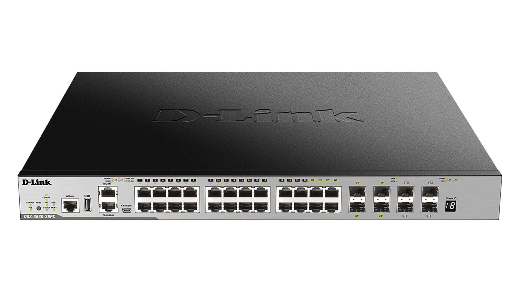 D-Link DGS-3630-28PC/SI/E - Switch L3 manageable 28 ports Gigabit PoE/PoE+ avec 4 ports 10GE SFP+