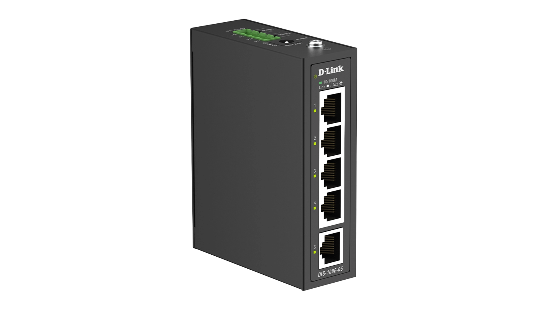 D-Link DIS-100E-05 - Switch industriel 5 ports 10/100 avec 2 ports SFP, rail-DIN