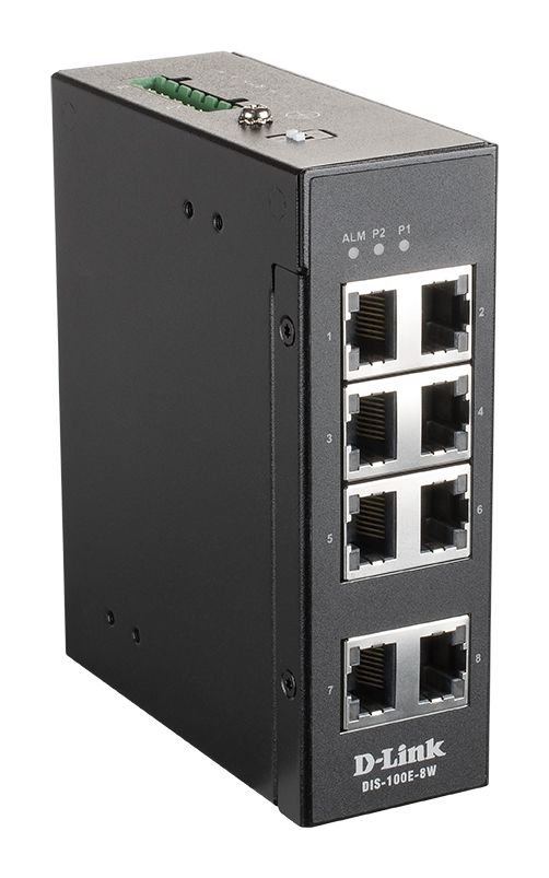 D-Link DIS-100E-8W - Switch industriel 8 ports 10/100 rail-din