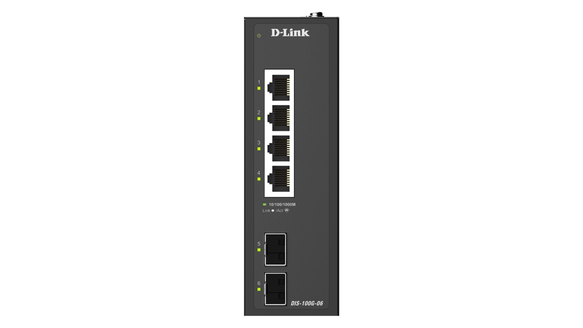 D-Link DIS-100G-06 - Switch industriel 4 ports Gigabit 2 SFP rail-DIN -40 à 75°C